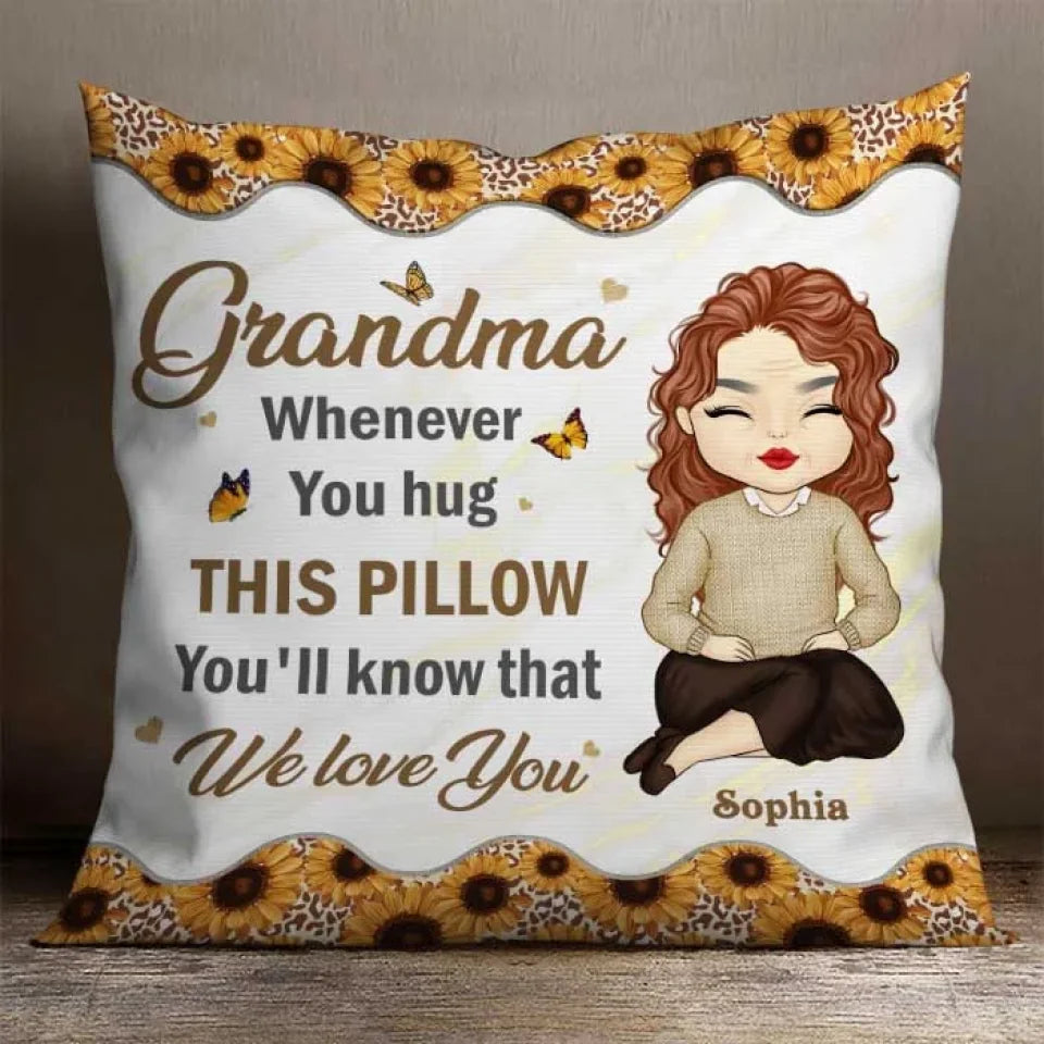 pillow whenever you hug this pillow personalized design mothers day gift for grandparents