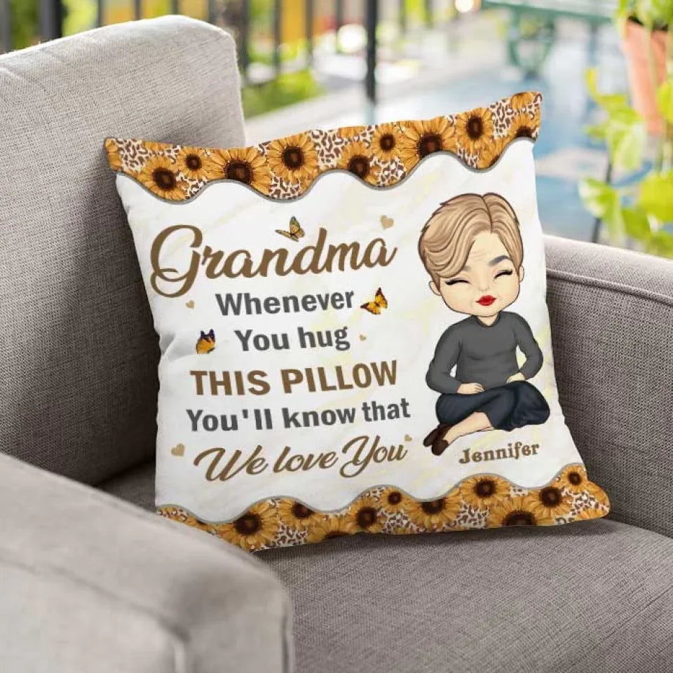 whenever you hug this pillow pillow personalized design mothers day gift for grandparents