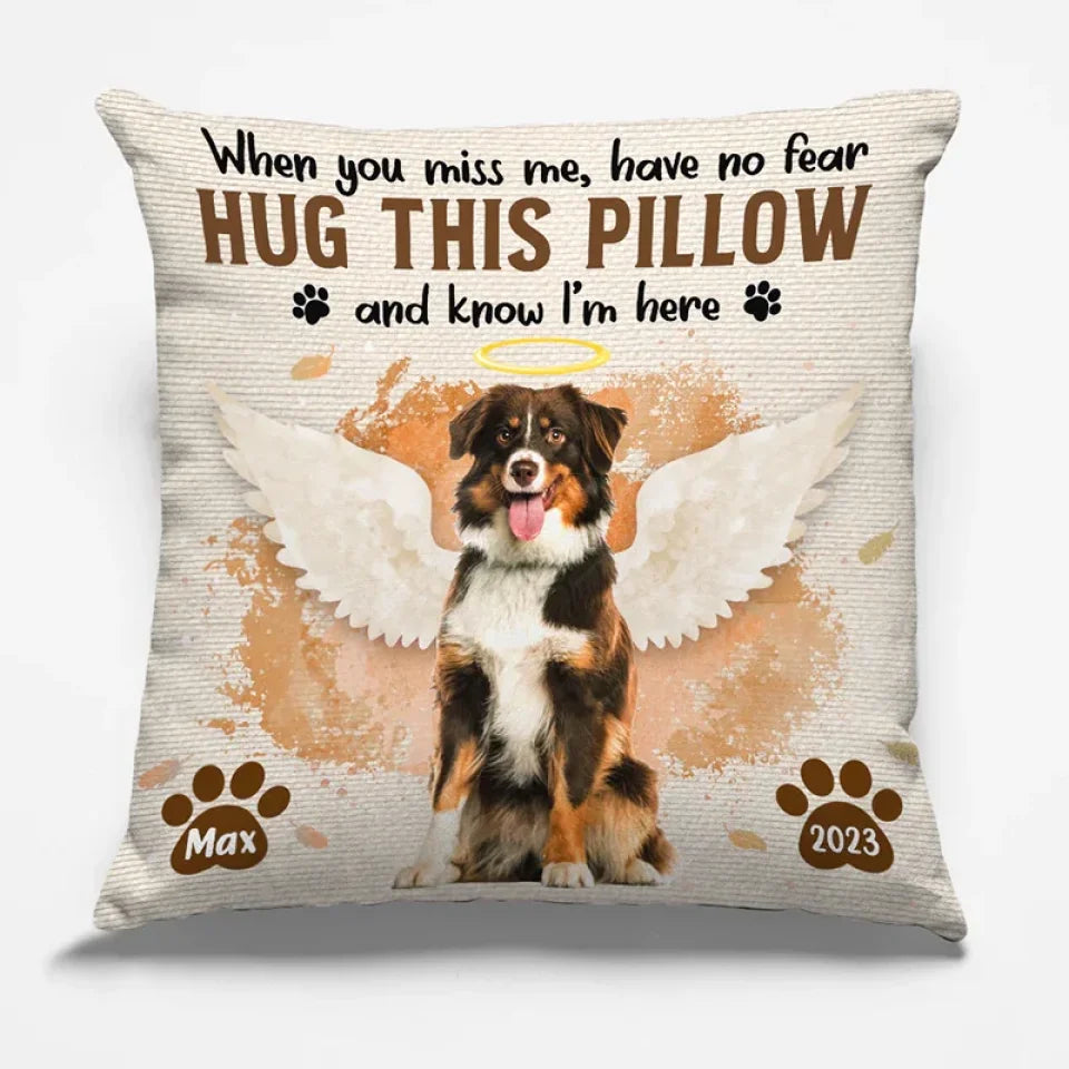 Square Personalized Photo Pillow Sympathy Gift for Loss of Dog