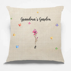 pillow featuring grandmas garden and family names heartfelt gift