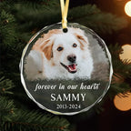 Crystal glass Glass Ornament Personalized Photo and Name Light Catching Keepsake