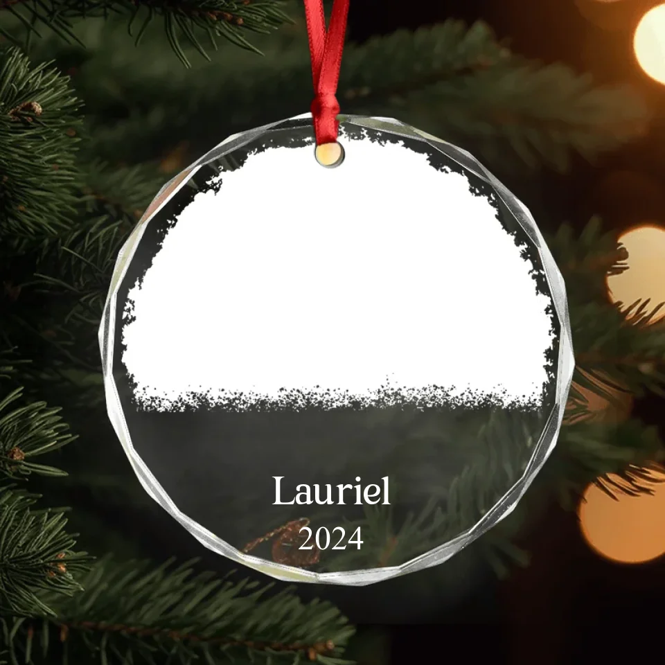 Personalized Photo and Name Glass Ornament Light Catching Keepsake