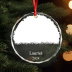 Personalized Photo and Name Glass Ornament Light Catching Keepsake