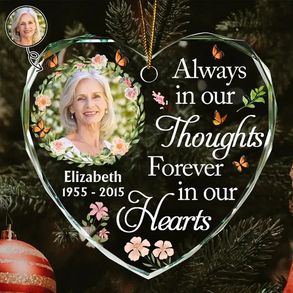 ornament personalized photo with name keepsake display crystal glass
