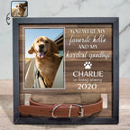 Wooden My Hardest Goodbye Pet Collar Frame Personalized Photo Memorial Sign Layered Wooden Keepsake
