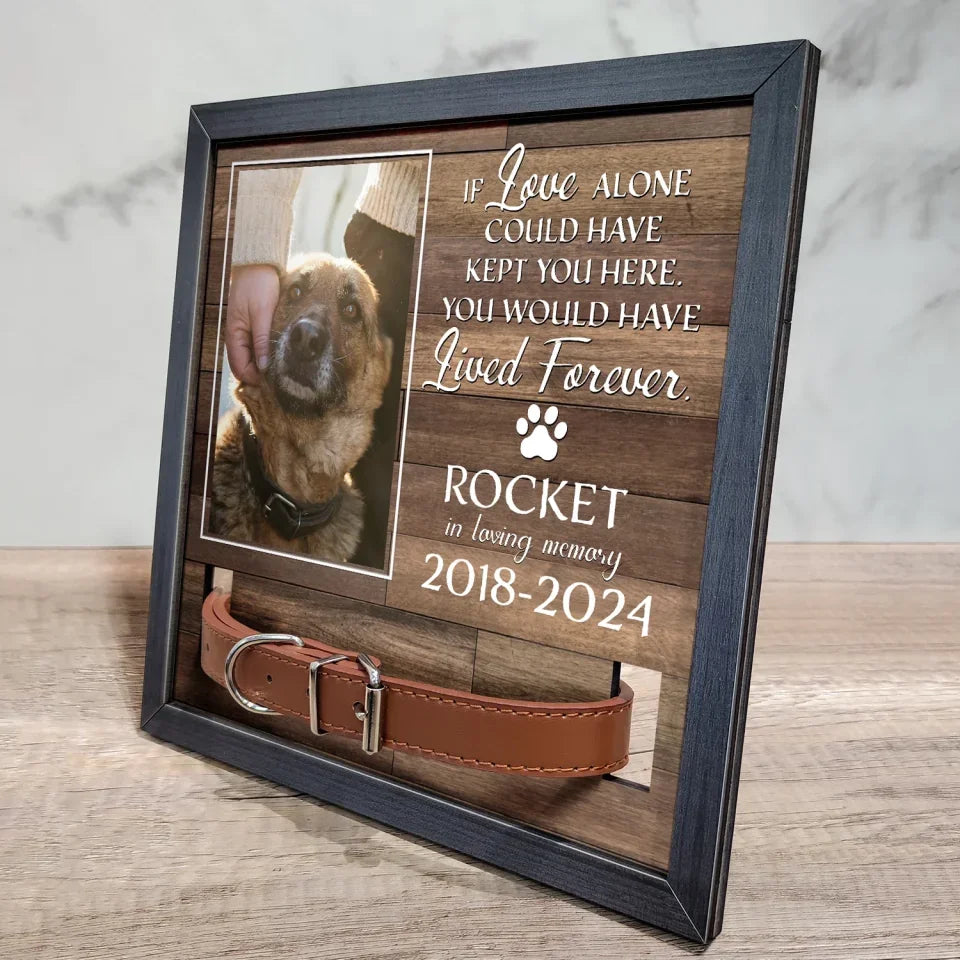 Personalized Photo Memorial Sign My Hardest Goodbye Pet Collar Frame Loss of Dog Gift for Grief Support