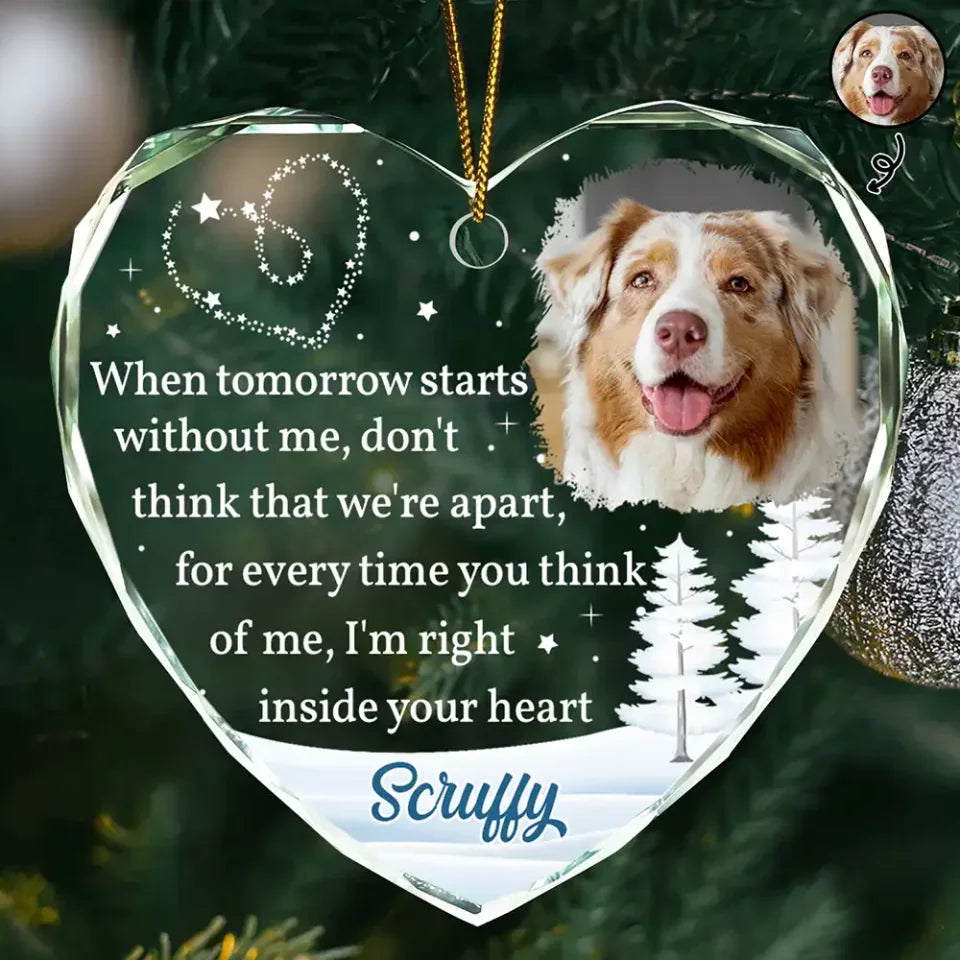 HEART Glass Ornament Personalized Photo Light Catching Keepsake