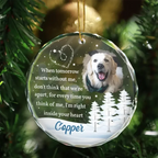 Glass Ornament Personalized Photo Sympathy Gift for Loss of Dog