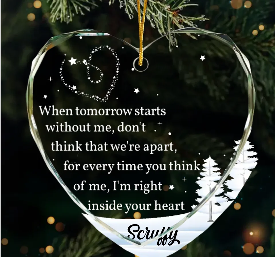 Glass Ornament Light Catching Keepsake Personalized Photo Sympathy Gift for Loss of Dog