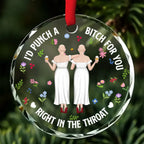 glass ornament gift for best friend punch bitch besties