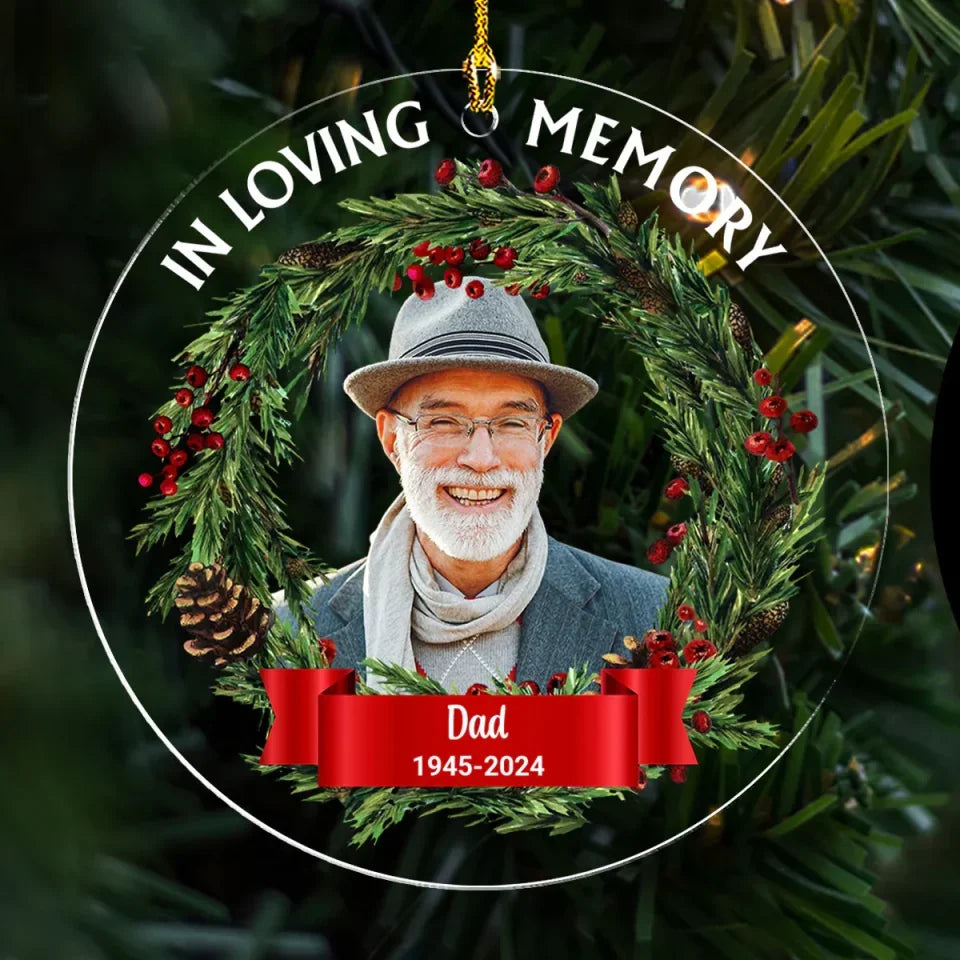 personalized photo with name ornament acrylic keepsake remembrance gift acrylic