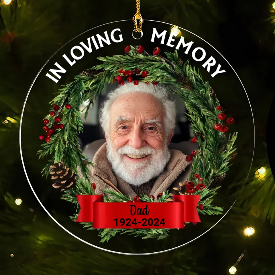 acrylic keepsake ornament personalized photo with name remembrance gift acrylic