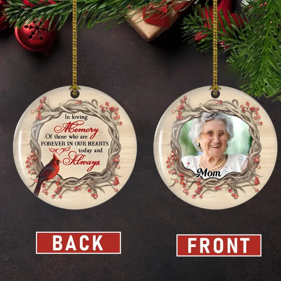 ornament personalized photo with name ceramic finish keepsake display ceramic