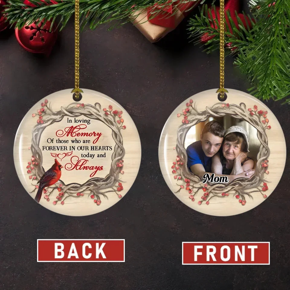 ceramic finish ornament personalized photo with name remembrance gift