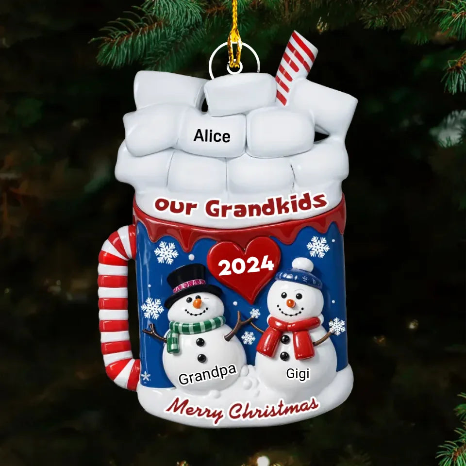 ornament personalized name family keepsake for grandparents