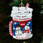 snowman family christmas ornament personalized name christmas gift for grandparents
