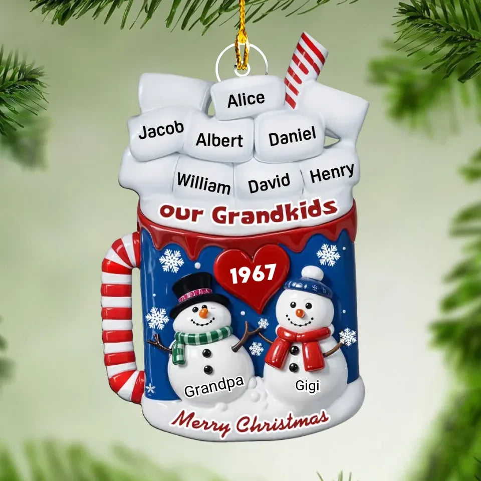 snowman family christmas ornament heartwarming holiday keepsake christmas gift for grandparents