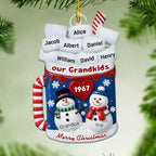 snowman family christmas ornament heartwarming holiday keepsake christmas gift for grandparents