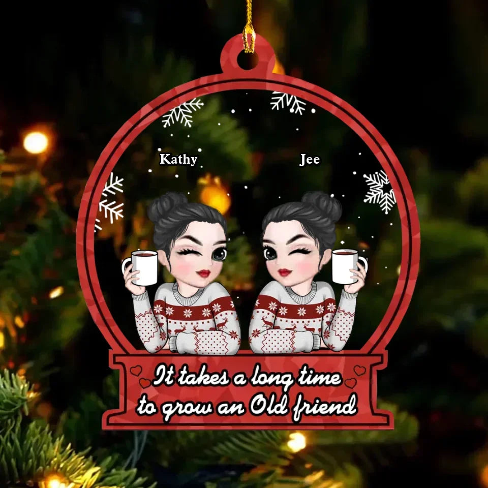 grow old friend acrylic ornament personalized design gift for best friend