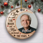personalized photo with name ornament ceramic finish remembrance gift