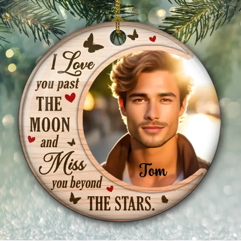 ceramic finish ornament personalized photo with name remembrance gift