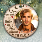 ceramic finish ornament personalized photo with name remembrance gift
