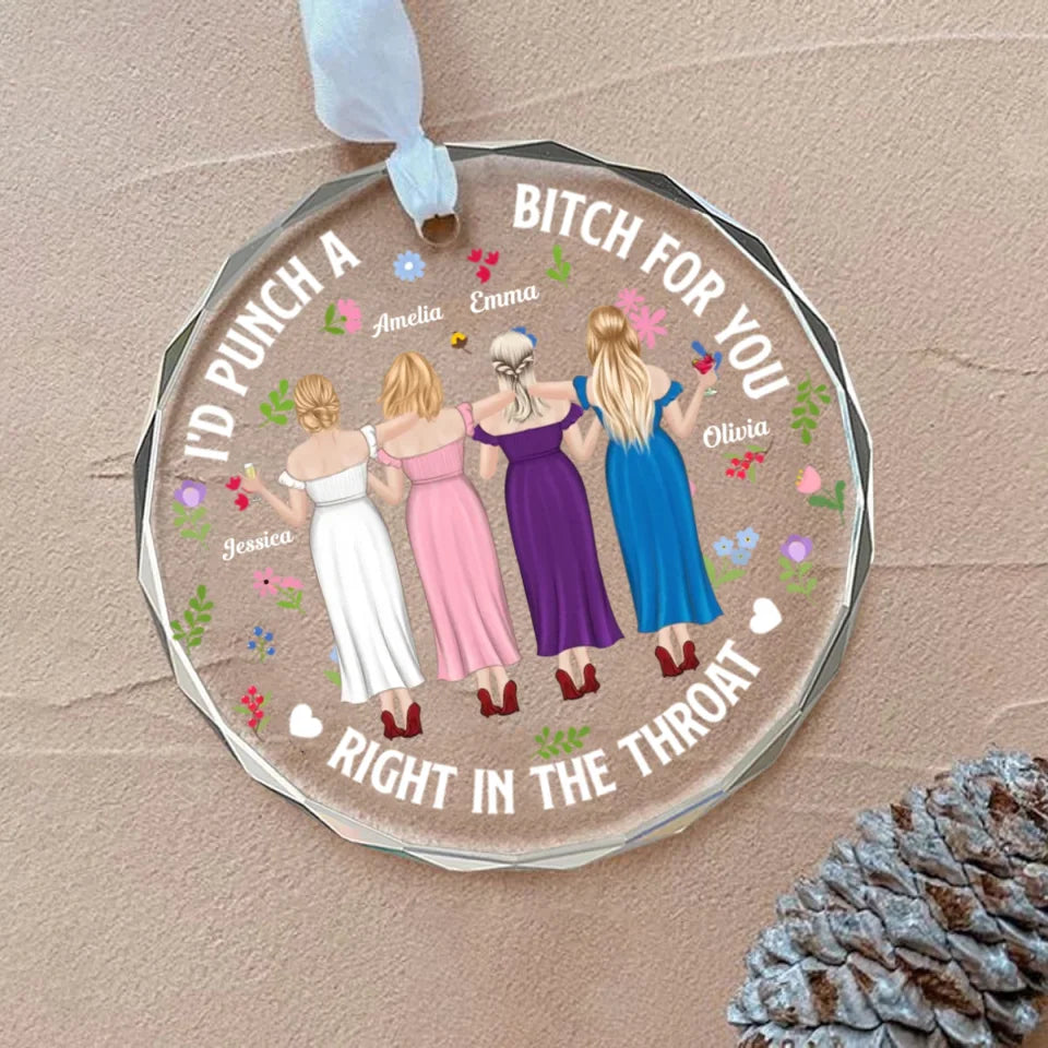 personalized design glass ornament gift for best friend