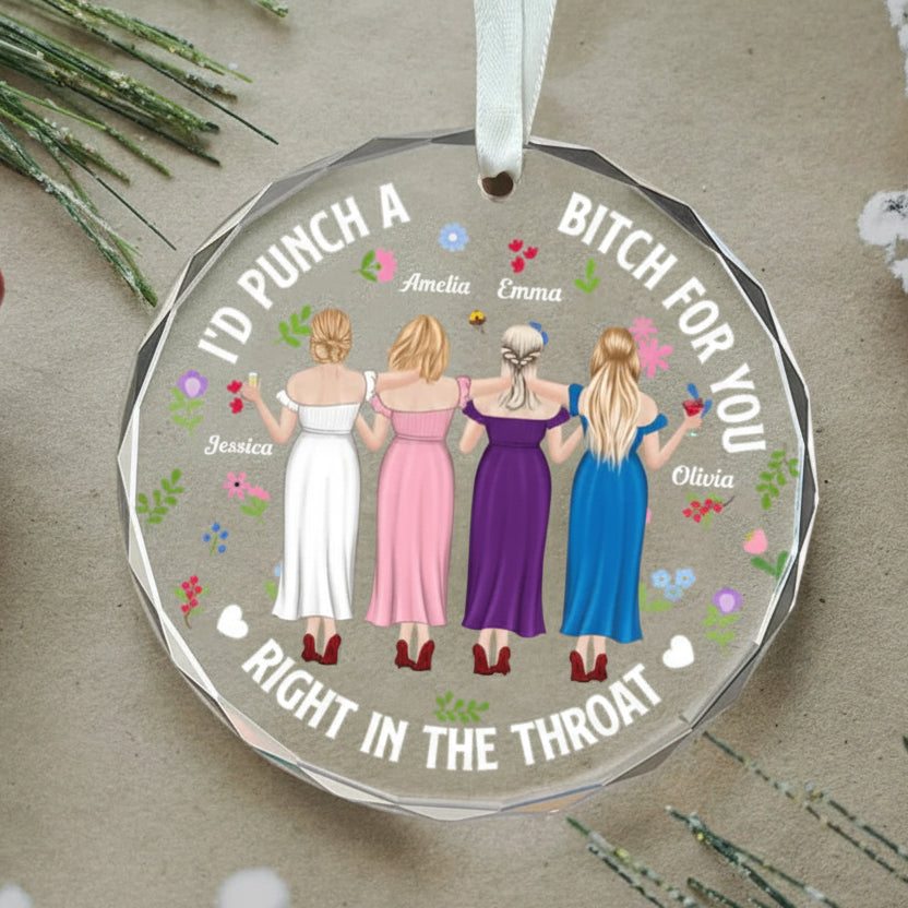 glass ornament personalized design gift for best friend