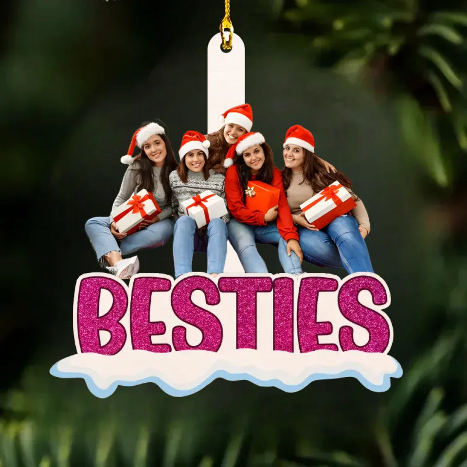 bestie together wood ornament gift for best friend