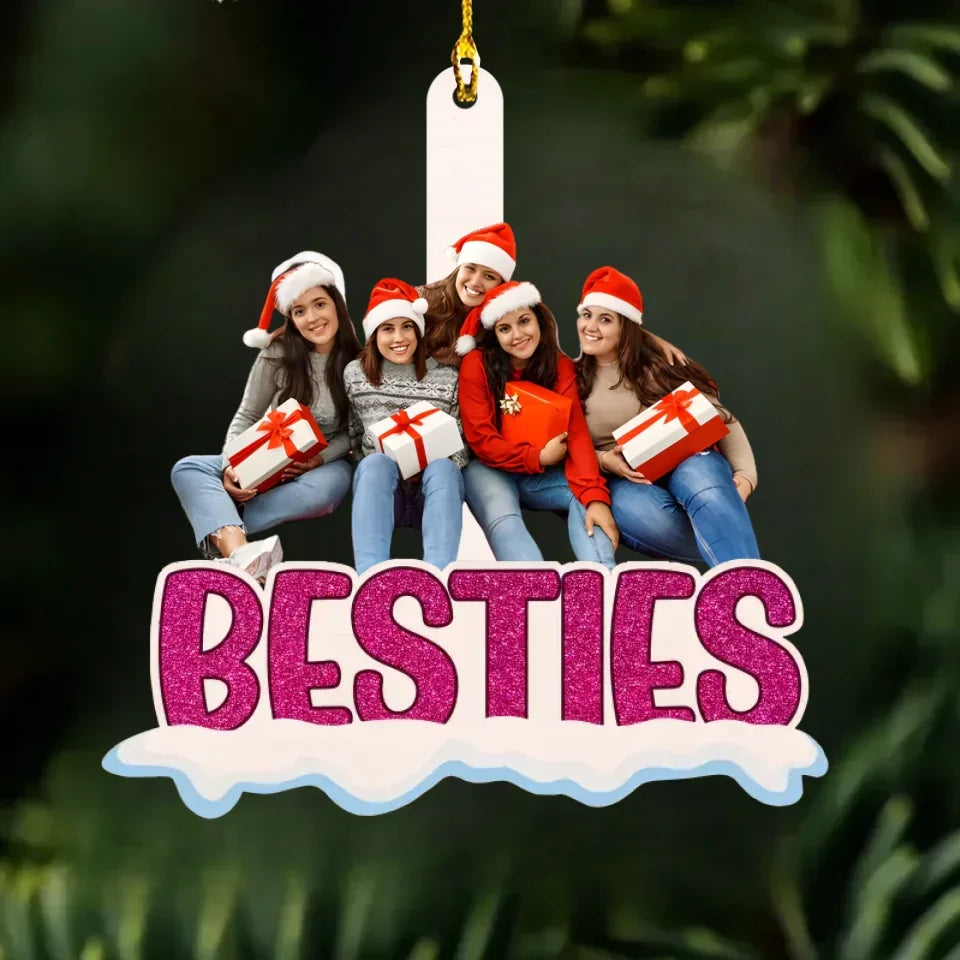wooden bestie together wood ornament personalized design gift for best friend