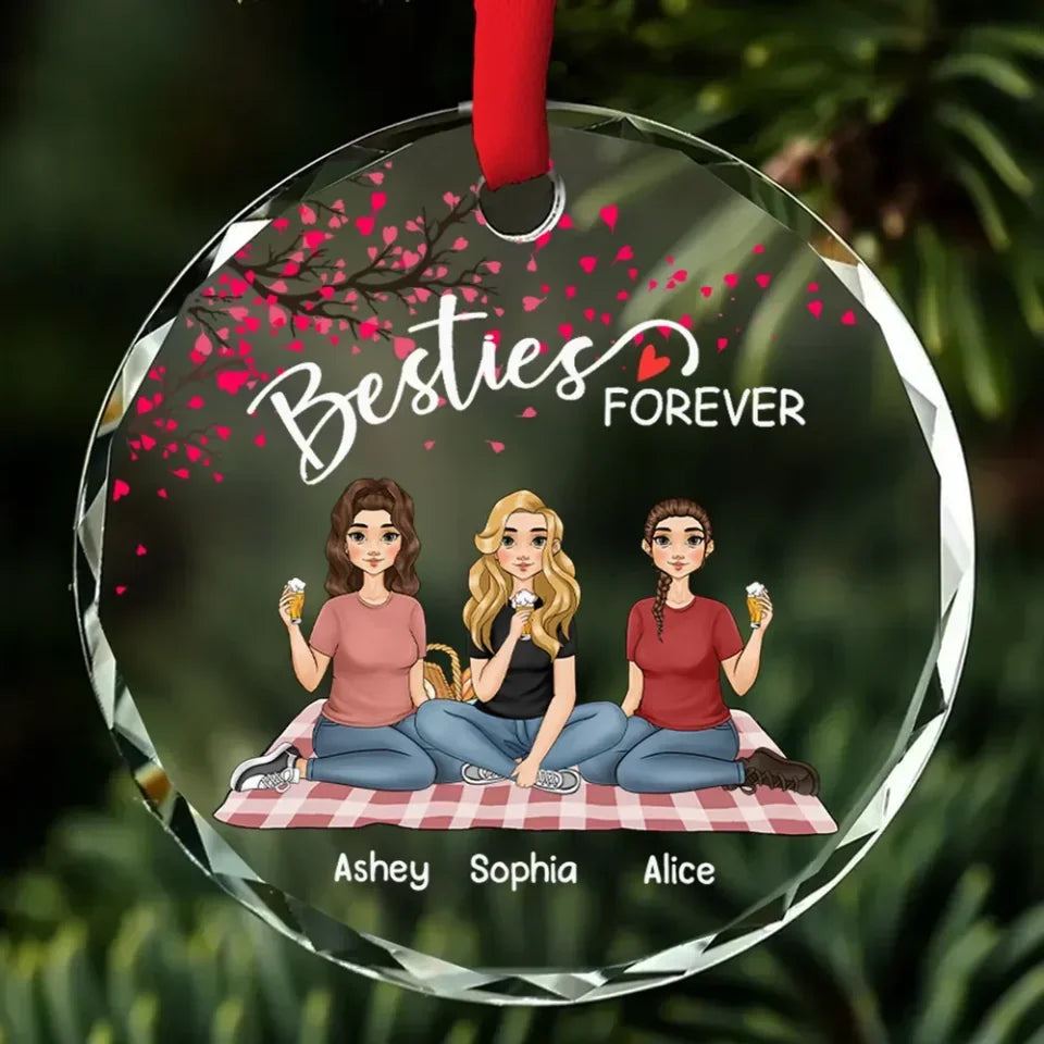 crystal glass ornament personalized design gift for best friend