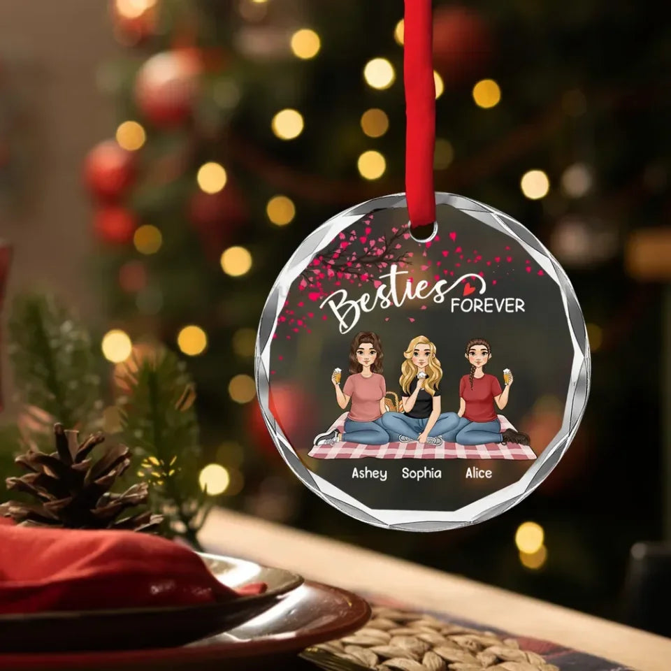 personalized design glass ornament gift for best friend
