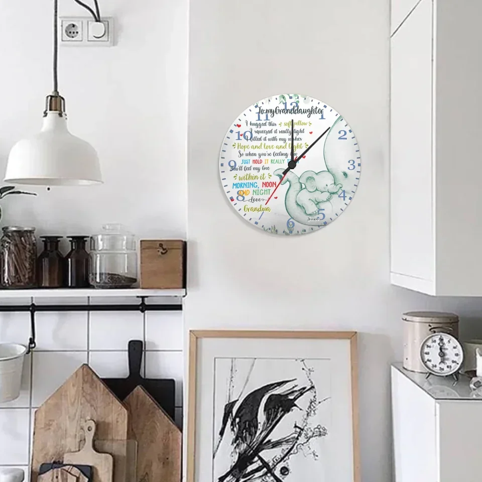 wall clock personalized holiday gift for daughter front view