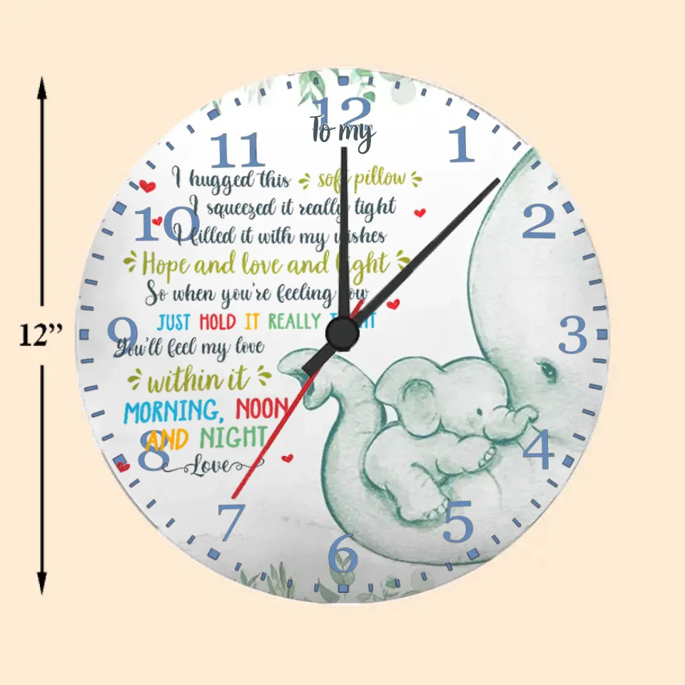 personalized wall clock holiday gift for daughter detail view