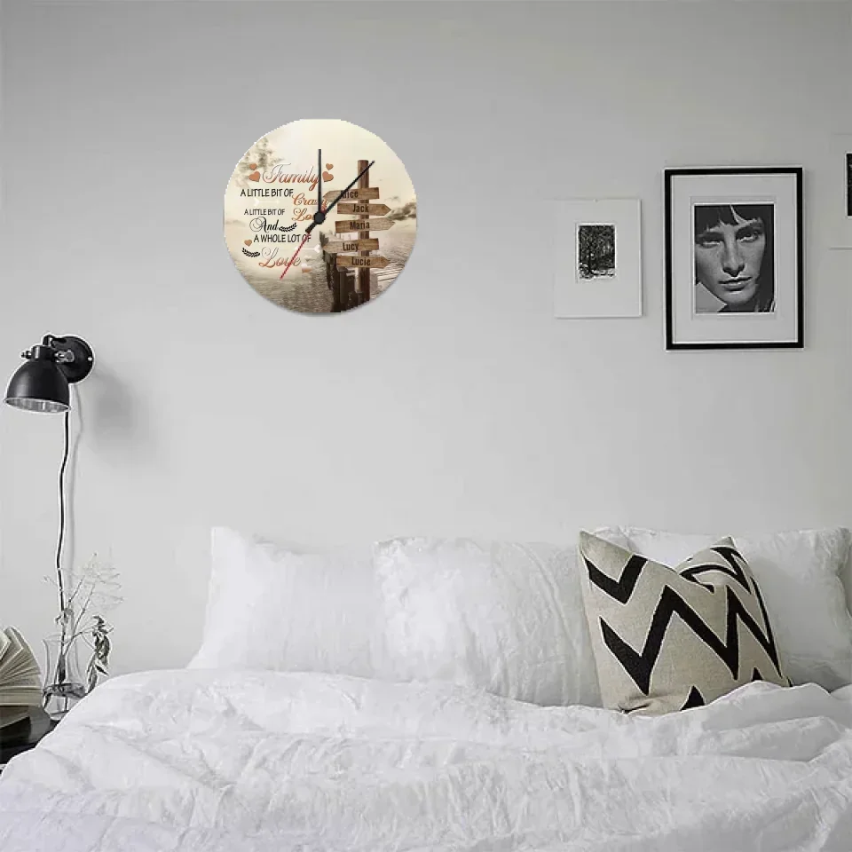 custom name wooden wall clock as a christmas gift