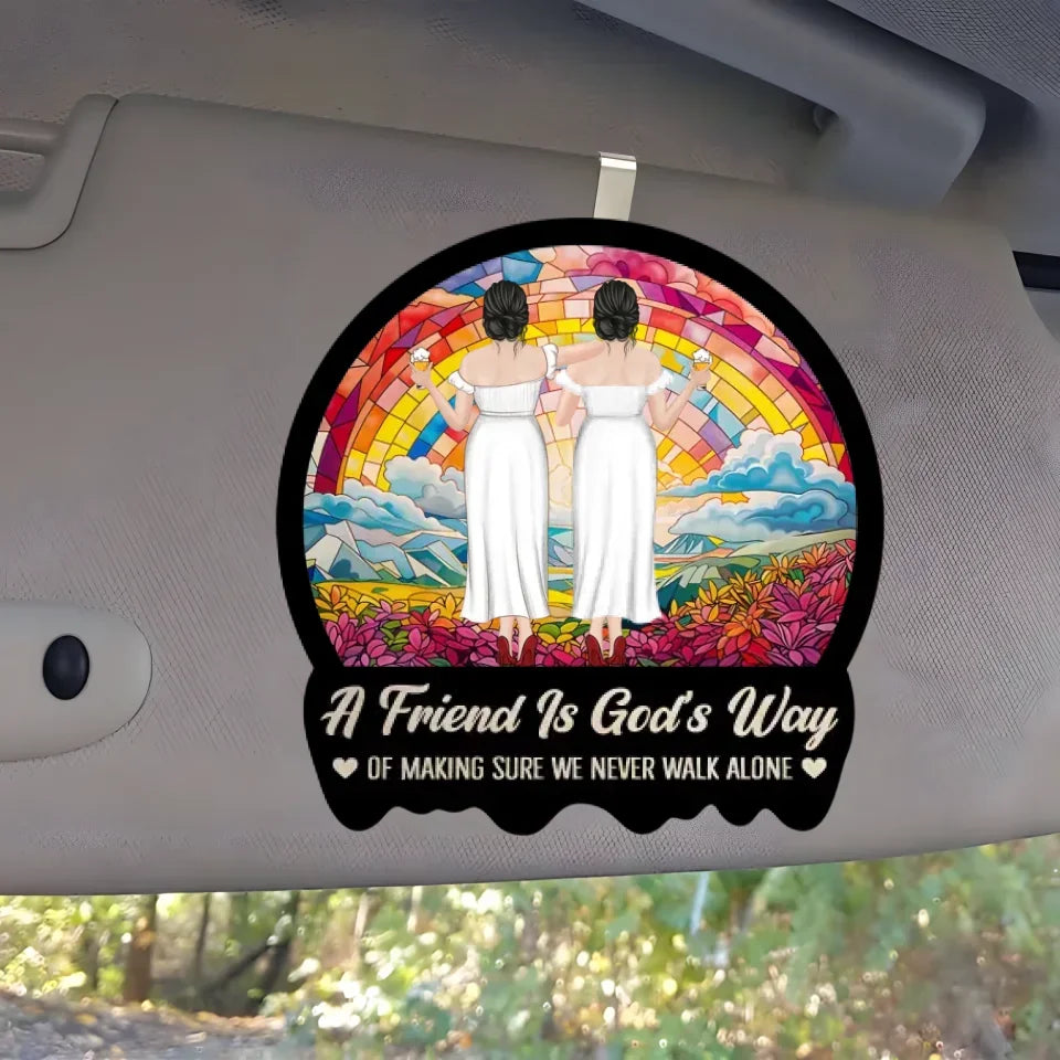 wooden car visor clip personalized design gift for best friend