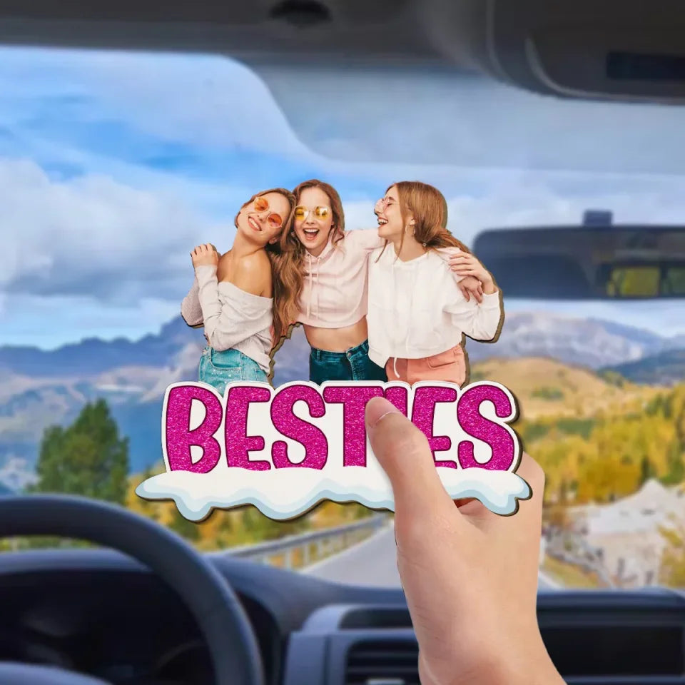 bestie together car visor clip gift for best friend