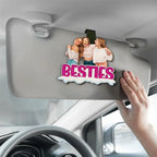 wooden bestie together car visor clip personalized design gift for best friend
