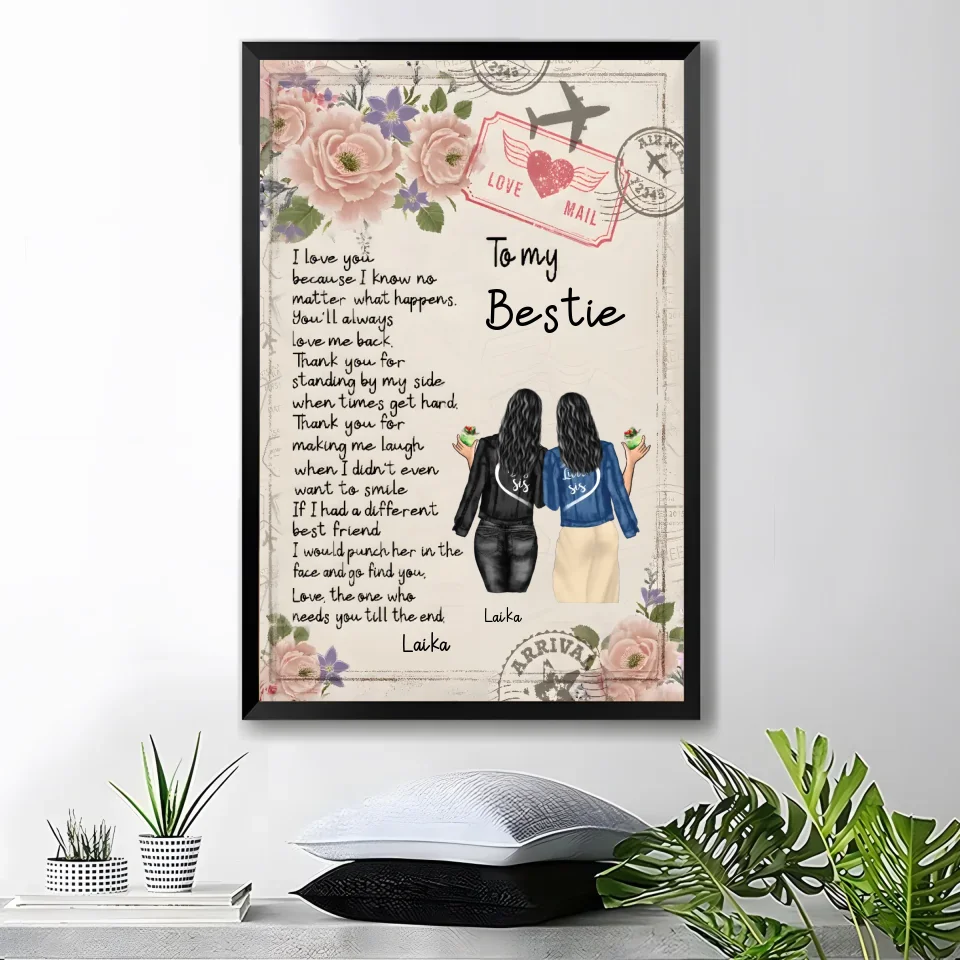 canvas unframed bestie canvas personalized design gift for best friend