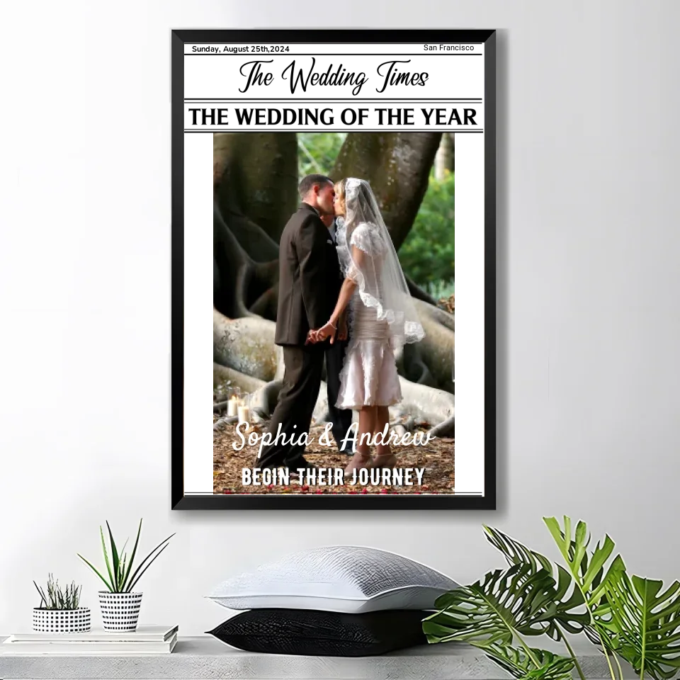 Personalized Wedding Times Photo Poster Couple Wall Decor 1st Year Anniversary Gift romantic wall decor