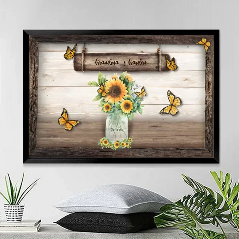 grandmas garden of love canvas personalized design mothers day gift for grandma