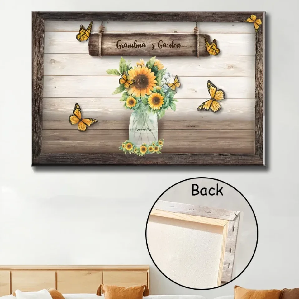 canvas grandmas garden of love personalized design mothers day gift for grandma