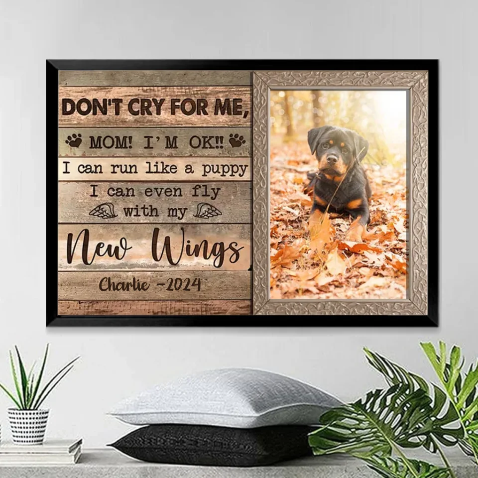 personalized photo loss of dog gift photo canvas wall art main view