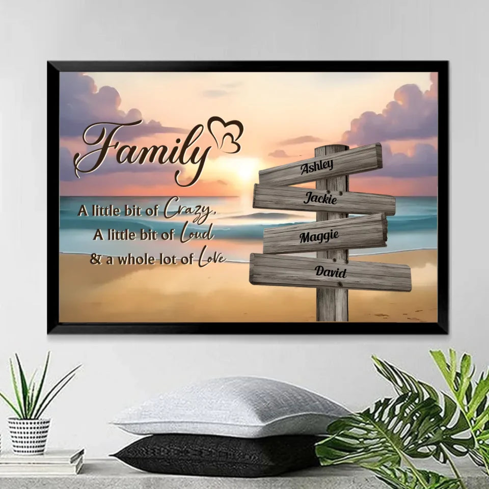 family name personalized wooden framed canvas for living room decor