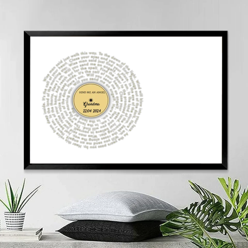 wall art angel canvas personalized lyrics and name wall art keepsake poster and canvas