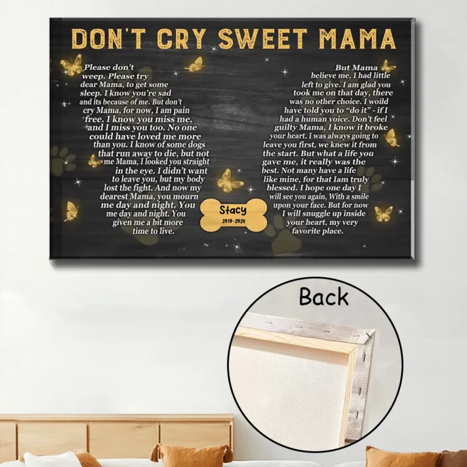 Poster Without Frame Never Forgotten Home Remembrance Gift for Loss of Dog Canvas