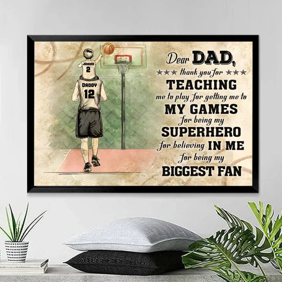 basketball dad and child thank you custom canvas 710195 710218 custom gift for dad personalized gift