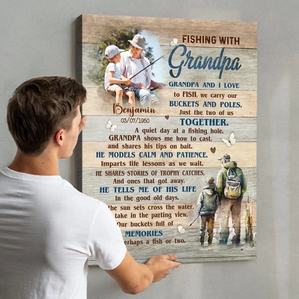 canvas grandpas favorite moments personalized design fathers day gift for grandpa