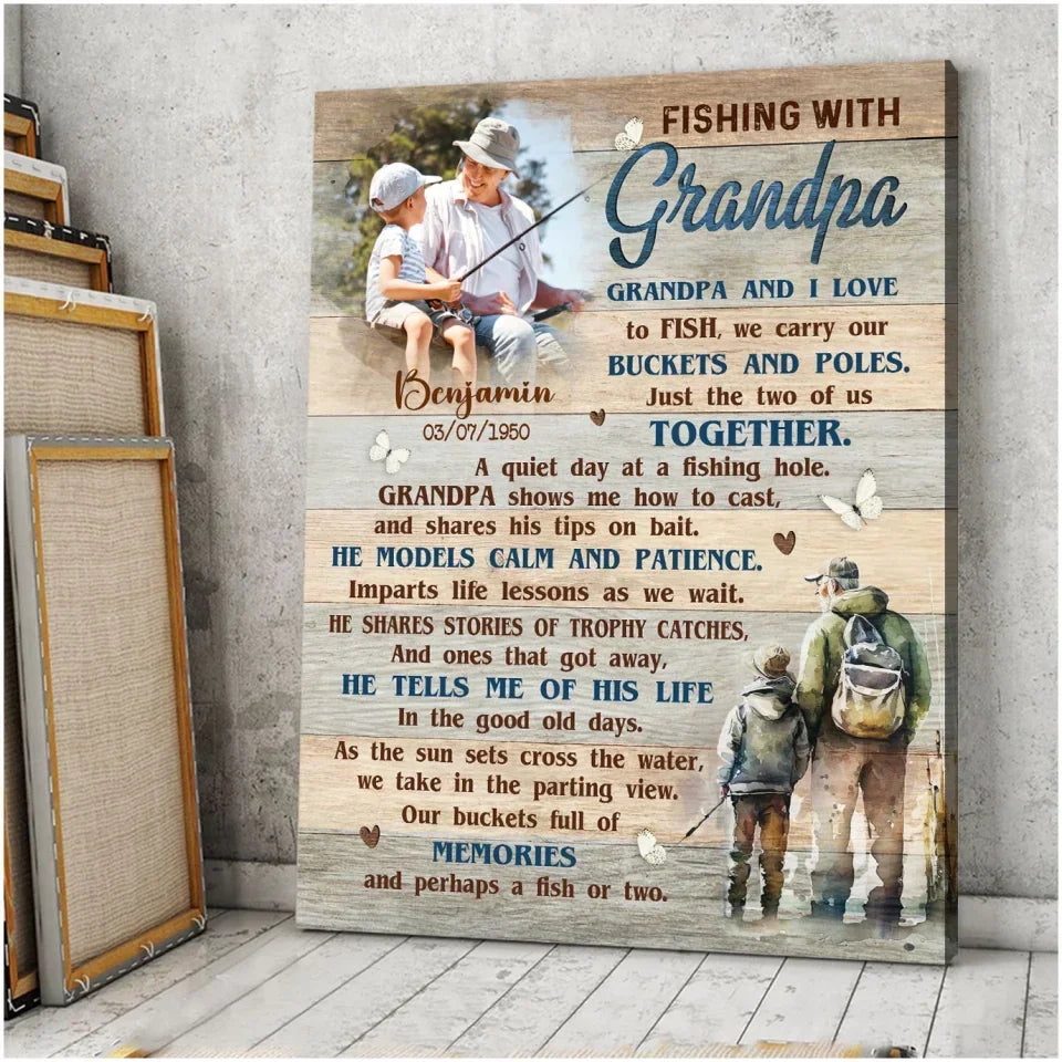 grandpas favorite moments canvas personalized design fathers day gift for grandpa