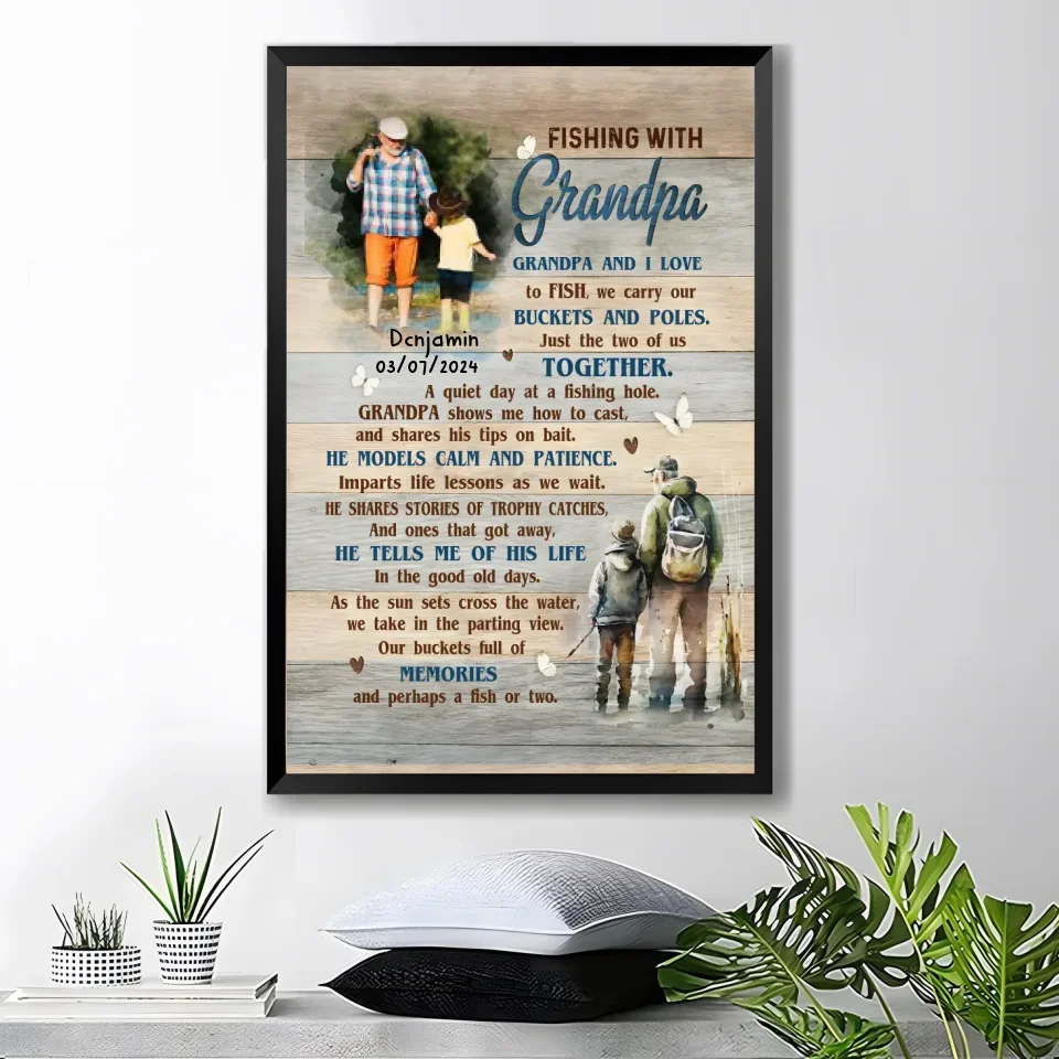 grandpas favorite moments canvas meaningful wall art fathers day gift for grandpa